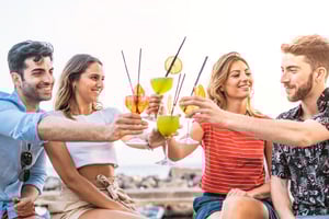 Sober curious people doing cheers