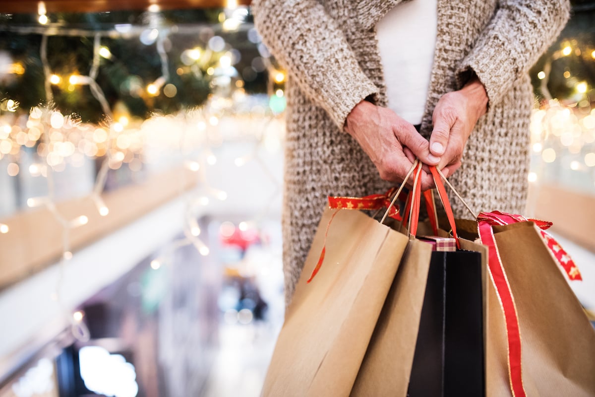 Holiday Shopper with shopping bags